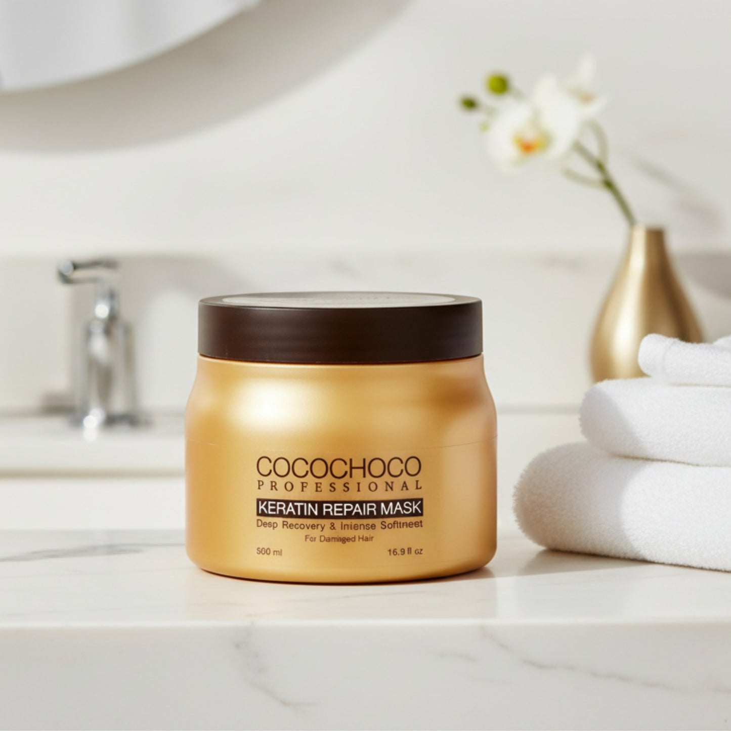 Μάσκα μαλλιών Keratin για ενυδάτωση και αναγέννηση 500 mL | Cococho®