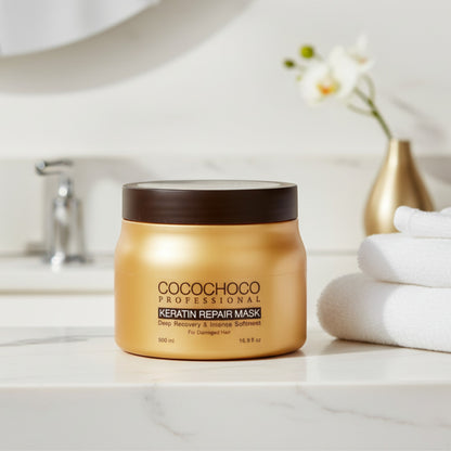Μάσκα μαλλιών Keratin για ενυδάτωση και αναγέννηση 500 mL | Cococho®